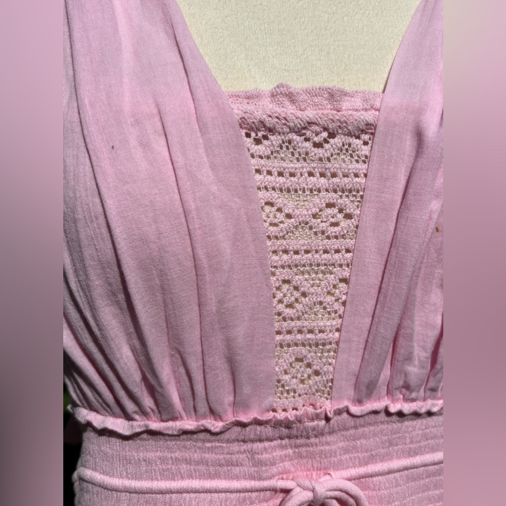 Free people santa maria maxi bohemian dress in pink size large - Picture 10 of 11